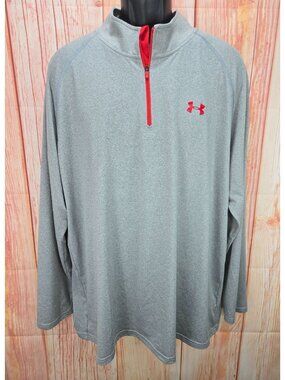 Under Armour Mens Loose Fit Gray 1/4 Zip Athletic Top XXL